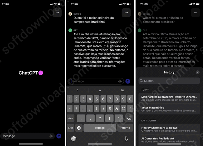 Aplicativo oficial do ChatGPT para iOS (iPhone e iPad)