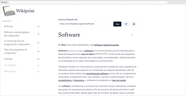Imprima artigos da Wikipédia com o WikiPrint