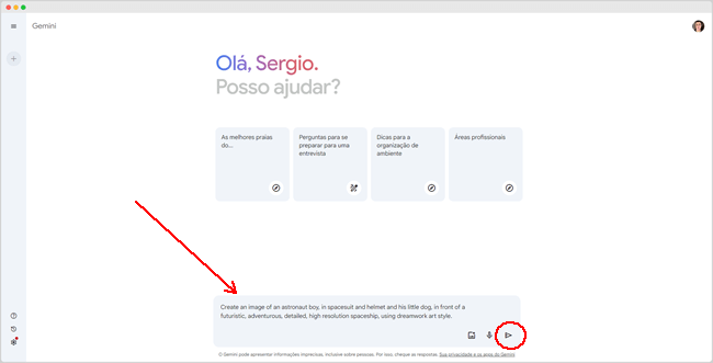 Passo 1 - Como gerar imagens usando o Gemini do Google