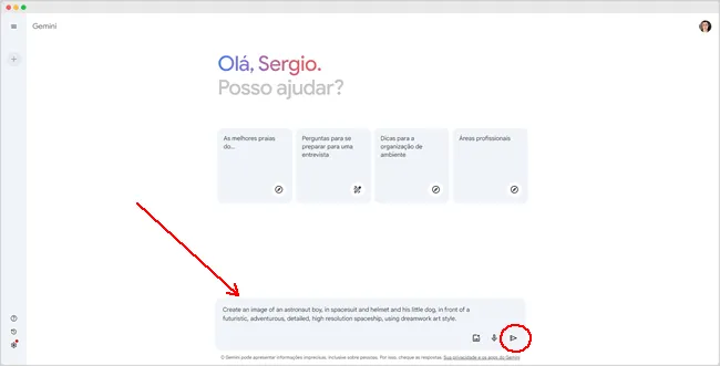 Passo 1 - Como gerar imagens usando o Gemini do Google