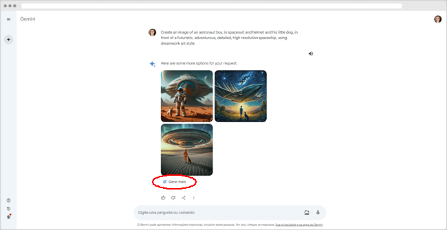 Passo 2 - Como gerar imagens usando o Gemini do Google