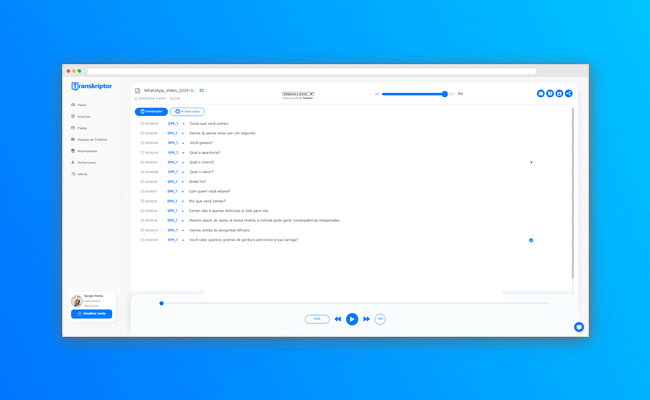 Converta áudio em texto com o Transkriptor