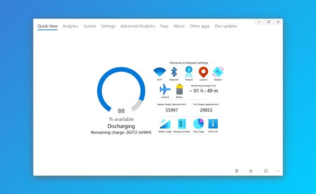 Monitore a bateria do notebook com o Pure Battery