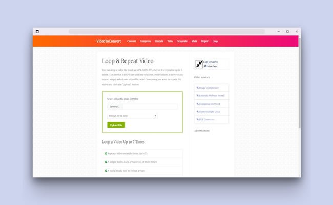 Converta vídeos online com o VideoToConvert
