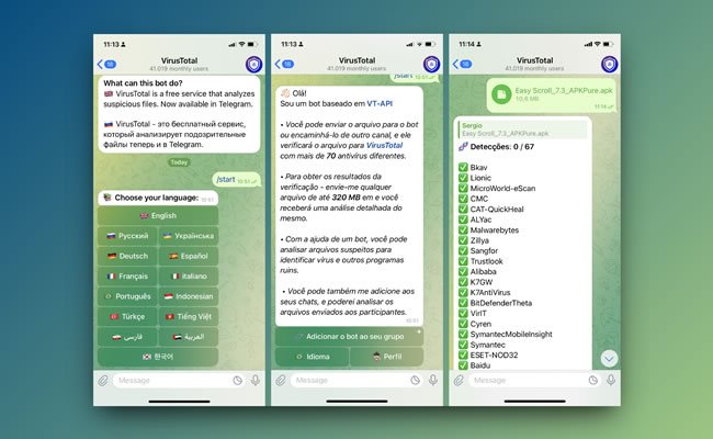 Examine arquivos suspeitos no celular com o VirusTotal