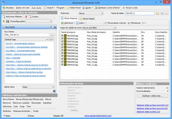 Renomeie arquivos em lote com o Advanced Renamer