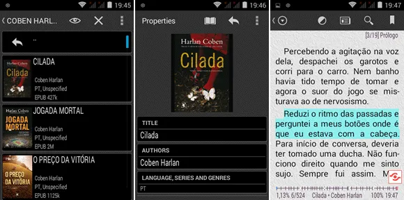 Leia ebooks no Android com o AlReader