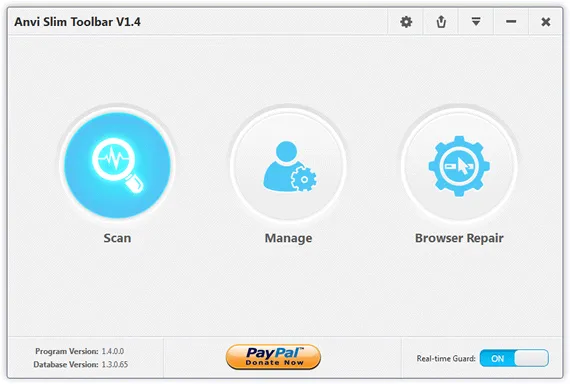 Remova barras de ferramentas com o Anvi Slim Toolbar