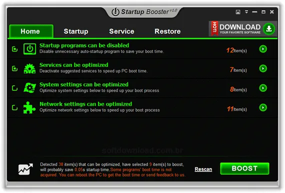 Programa gratuito para fazer uma faxina no PC - Startup Booster