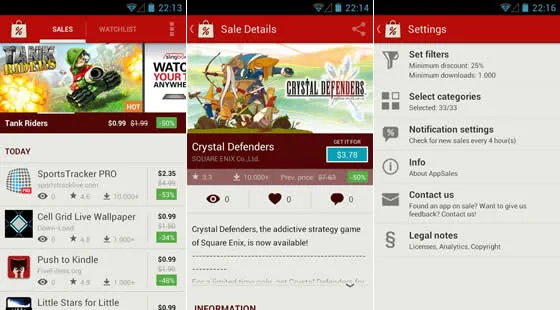 Descubra aplicativos Android em promoção