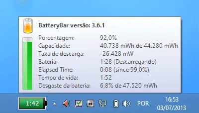 Monitore a bateria do seu notebook com o BatteryBar