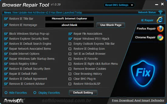 Restaure as configurações de seu navegador Internet Explorer