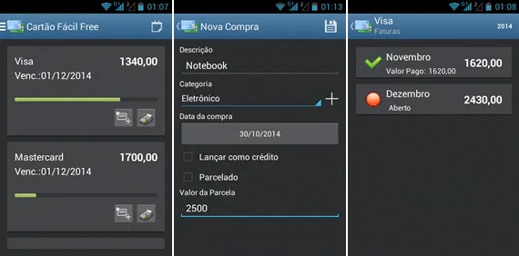 Controle seu cartão de crédito com o Cartão Fácil