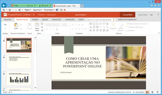 Como usar o PowerPoint Online - Passo 4