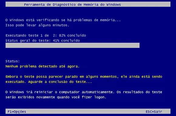Como usar o Diagnóstico de Memória do Windows