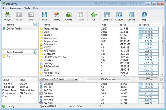 Analise o espaço em disco com o Disk Savvy