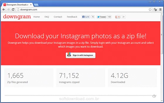 Baixe suas fotos do Instagram com o Downgram