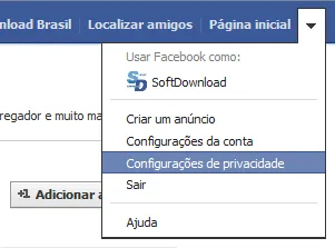 Acessar as configurações de privacidade
