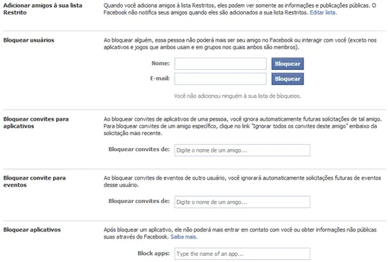 Bloquear amigos