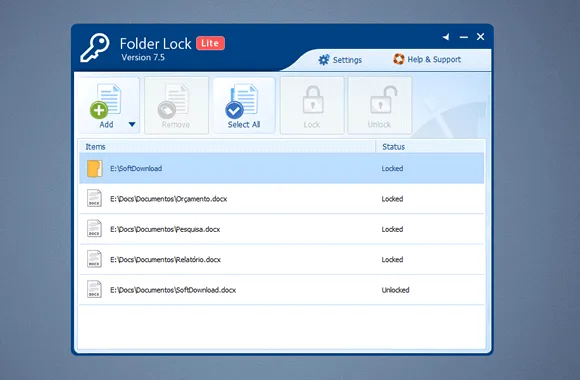 Oculte seus arquivos com o Folder Lock Lite