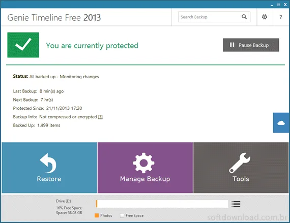 Faça o backup de seus arquivos com o Genie Timeline Free