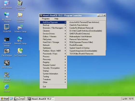Programa gratuito para técnicos de informática - Hirens Boot CD