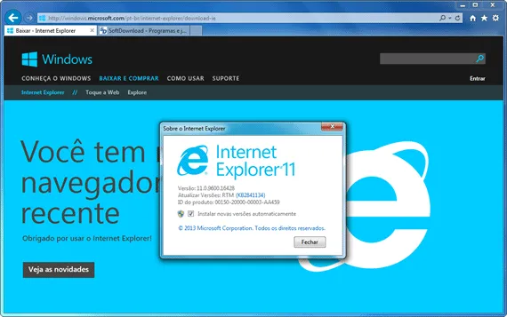 Download do instalador offline do Internet Explorer 11 para Windows 7