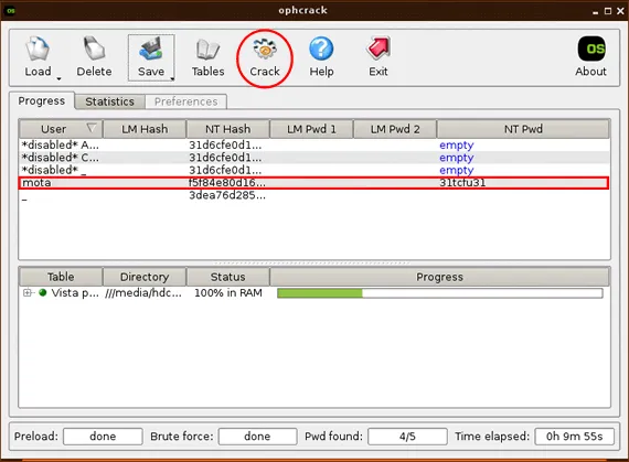Como recuperar a senha do Windows usando o Ophcrack - Imagem 6