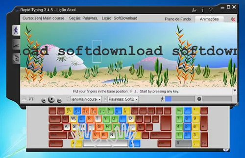Curso de digitação gratuito - Rapid Typing Tutor