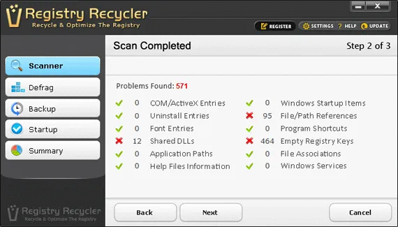Limpe o registro do Windows com o Registry Recycler