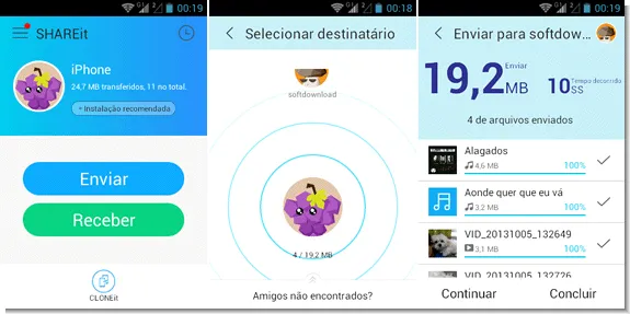 Transfira arquivos entre Android, iOS e Windows