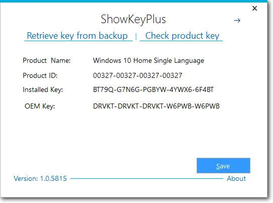Recupere a chave do Windows com o ShowKeyPlus