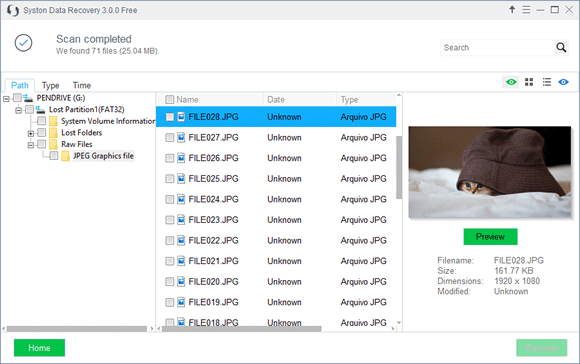 Recupere arquivos deletados com o Syston Data Recovery