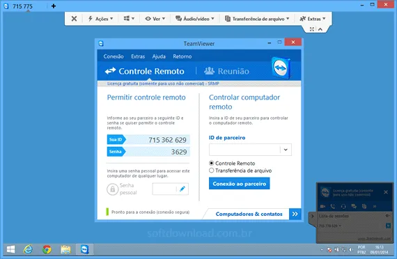 Programa gratuito para técnicos de informática - TeamViewer