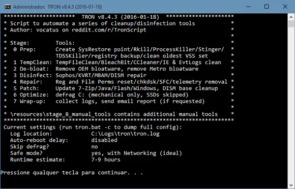 Limpe computadores infectados com o Tron Script