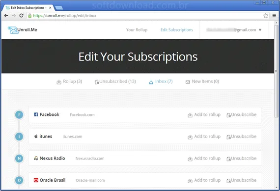Cancele o recebimento de e-mails com o Unroll.Me