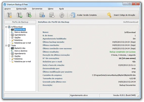 Programa de backup gratuito para Windows - Uranium Backup