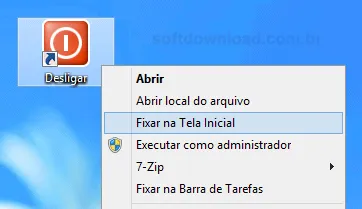 Como fixar o atalho na tela inicial do Windows 8 ou barra de tarefas - Passo 1