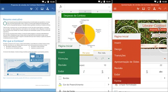 Word, Excel e PowerPoint para Android e iPhone