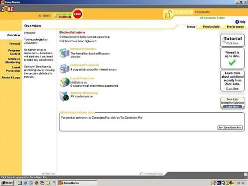 Download do ZoneAlarm Firewall Free 9